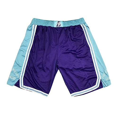 Basketball Shorts Herren Lakers Shorts Lakers Sportshorts Kurz Hosen Jogginghose Los Angeles Lakers Shorts Lässige Bequem Leichtgewicht Running Shorts Basketball Shorts Blau Lakers Hellblau XL von WEOPLKIN