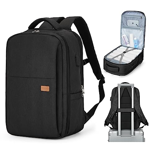 WEPLAN Rucksack Damen,14 Zoll Laptop Rucksack Schulrucksack Mädchen Teenager mit Laptopfach,Wasserdichter Schultasche Daypack für Schule Uni Reise Arbeit Rucksack Herren,Schwarz von WEPLAN