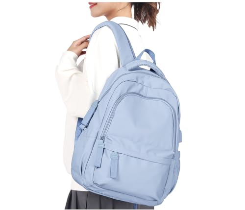 WEPLAN Rucksack Damen,15,6 Zoll Laptop Rucksack Schulrucksack Mädchen Teenager,Rucksack Schule für Mädchen Teenager Wasserdichter Schultasche Daypack für Reise Arbeit,Himmelblau von WEPLAN