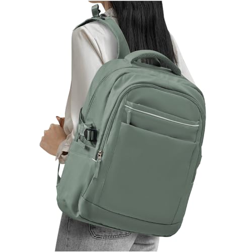 WEPLAN Rucksack Damen Laptop Rucksack 15,6 Zoll,Schulrucksack Mädchen Teenager Schultasche Rucksäcke für Schule Reise Uni Business Laptoprucksack,Travel College Rucksack,Dunkelgrün von WEPLAN