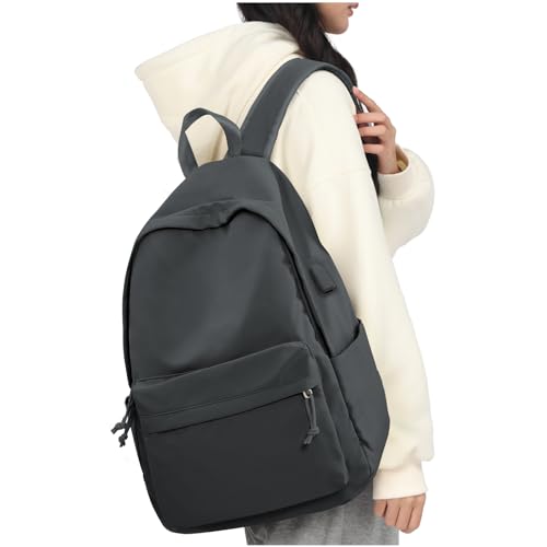 WEPLAN Schulrucksack Mädchen Jungen Rucksack Schule Teenager,Wasserdicht Rucksack School Bag,Schulranzen Laptop Rucksack Damen,Schultasche Travel Backpack Daypacks für Uni Schule Reise,Dunkelgrau von WEPLAN