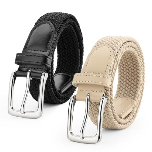 WERFORU 2 Stücke Unisex Elastischer Stoffgürtel Geflochtener Stretchgürtel Dehnbarer Gürtel für Damen und Herren WERFORU 2 Stücke Unisex Elastischer Stoffgürtel Geflochtener Stretchgürtel Dehnbarer Gürtel für Damen und Herren von WERFORU