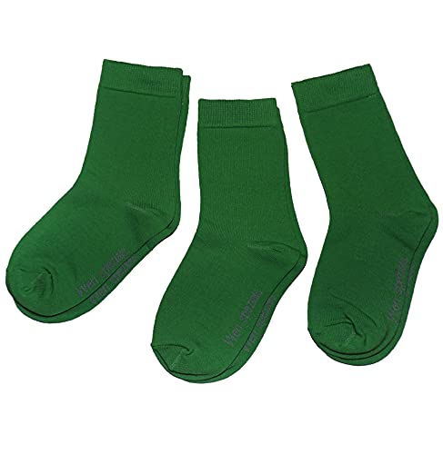 Weri Spezials Baby und Kinder Socken für Jungen Baumwolle in 3er Set Uni Glatte 3er Pack grüne Töne (35-38, Klubgrün Uni 3er) von Weri Spezials