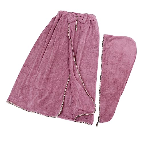 WESIEVYA 2pcs Coral Fleece Bad Frauen Haushalt Bademantel Mit Fast Drying Cap WESIEVYA 2pcs Coral Fleece Bad Frauen Haushalt Bademantel Mit Fast Drying Cap von WESIEVYA