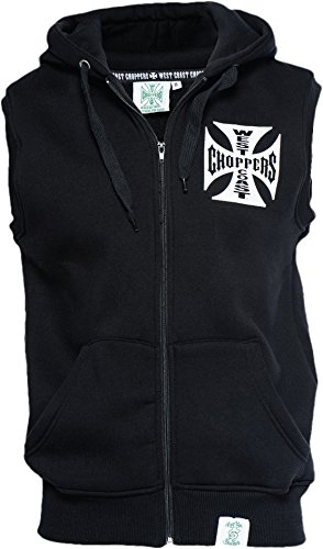 WEST COAST CHOPPERS WCC Hoodie Sleeveless Iron Cross Black-S von WEST COAST CHOPPERS