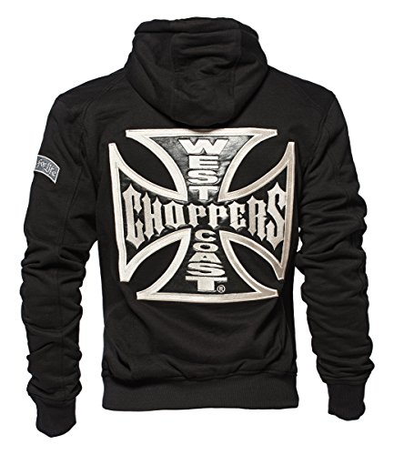 West Coast Choppers Zip Hoody Cross Panel, Farbe:black;Größe:3XL von WEST COAST CHOPPERS