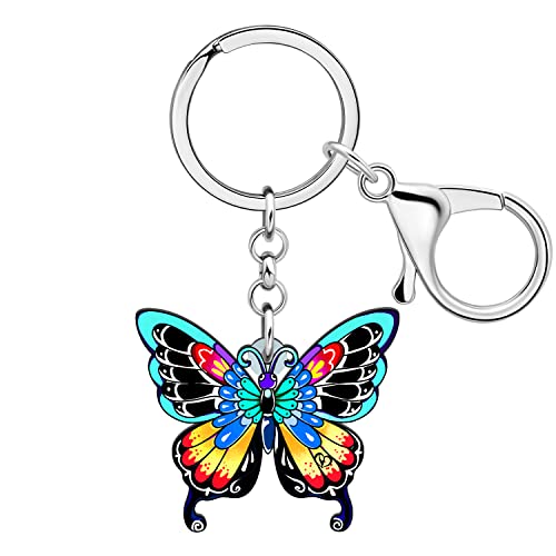 WEVENI Cute Butterfly Schlüsselanhänger Acryl Schmetterling Schlüsselring Tasche Auto Zubehör Geschenke für Frauen Mädchen (Dunkelheit) von WEVENI