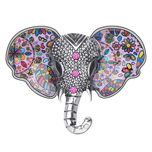 WEVENI Emaille Vintage Elefant Brosche Strass Elefanten Pins Schmuck für Frauen Mädchen Damen Kleid Zubehör Geschenk (Violett) von WEVENI