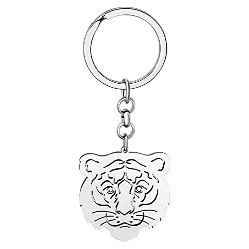 WEVENI Edelstahl Süße Tiger Schlüsselring Leopard Schlüsselanhänger Ringe Schmuck für Damen Mädchen Charms (Wolke) von WEVENI JEWELRY