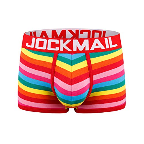 kowaku Herren Regenbogen Boxershorts Slim Fit Sportunterwäsche Männer Push Up Komfortabel Retroshorts Niedrige Taille Unterwäsche Teenager Jungen Atmungsaktiv Slips Unterhosen von kowaku