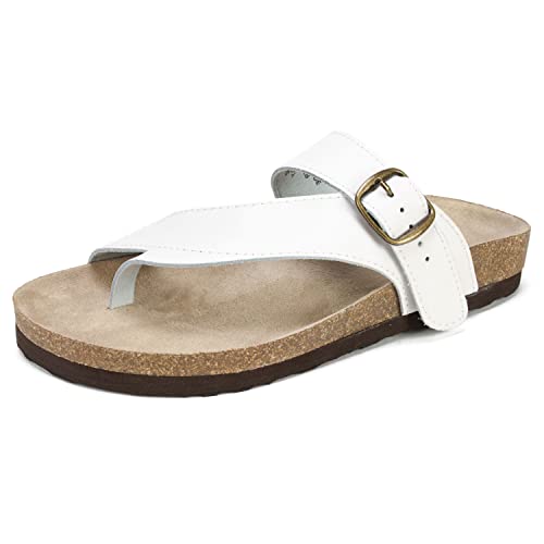 WHITE MOUNTAIN Damen Carly Flache Sandale, weiß, 37 EU von WHITE MOUNTAIN