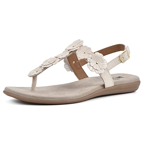 WHITE MOUNTAIN Damen Liftoff Sandale, Buttercreme/glatt, 40.5 EU von WHITE MOUNTAIN