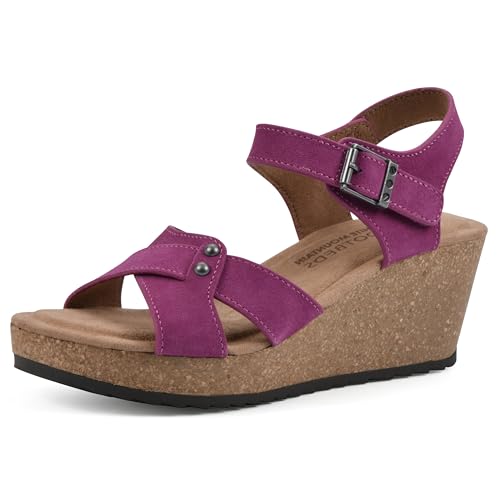 WHITE MOUNTAIN Damen Prezo Keilsandale, Purple Rain/Suede, 37 EU von WHITE MOUNTAIN