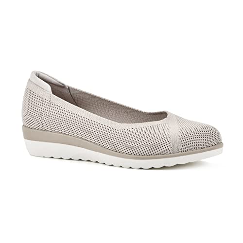 WHITE MOUNTAIN Damen Selena Ballerinas, Taupe/Stoff, 39 EU von WHITE MOUNTAIN