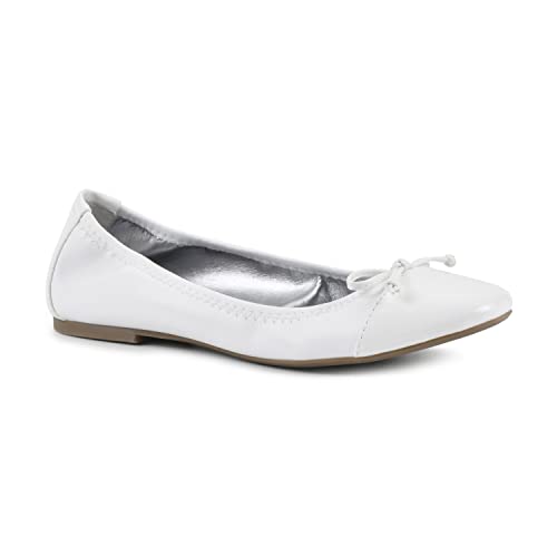 WHITE MOUNTAIN Damen Sunnyside II Ballerinas, Weiß/Weiß/Lack, 36.5 EU von WHITE MOUNTAIN