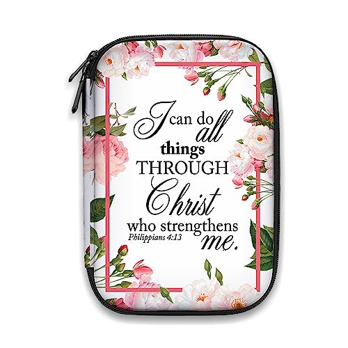 WHLBHG Christian Gifts Inspirational Bible Verse Pencil Case I Can Do All Things Through Christ Who Strengthens Me Philippians 4:13 Religious Gift Portable Pencil Bag (Philippians 4:13) von WHLBHG