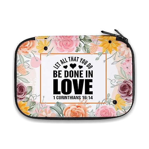 WHLBHG Christian Gifts Inspirational Bible Verse Pencil Case Let All That You Do Be Done In Love 1 Corinthians 16:14 Portable Pencil Bag Religious Gift (1 Corinthians 16:14) von WHLBHG