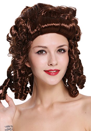 WIG ME UP - 91022-ZA33 Perücke Damen Karneval Fasching Barock Locken Königin Marie Antoinette Adlige Südstaaten Renaissance Mahagoni Braun von WIG ME UP