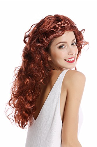 WIG ME UP - 91240-ZA340A/ZA24A Perücke Damenperücke Halloween Karneval Rot-Braun-Mix lang wellig lockig geflochten Haarreif von WIG ME UP