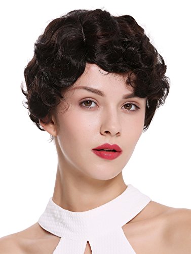 WIG ME UP - LD501-4BH33 Damenperücke Perücke kurz 20er Jahre Swing Charleston Welle gewellt Scheitel Braun Mix von WIG ME UP