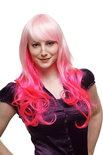 WIG ME UP - SA043-TF2315HT2333 Perücke Cosplay lang gewellt pink weiß von WIG ME UP