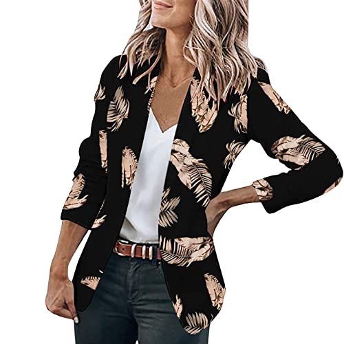 Blazer Damen Beige Lang Weißer Mantel Damen Damen Blazer Elegant 3/4 Arm Business Longblazer Slim Fit Revers Blazer Sakko Casual Arbeit Blazer Anzug S-3Xl Lila Blazer Damen Trenchcoat Kurz Cropped B von WILLBEST