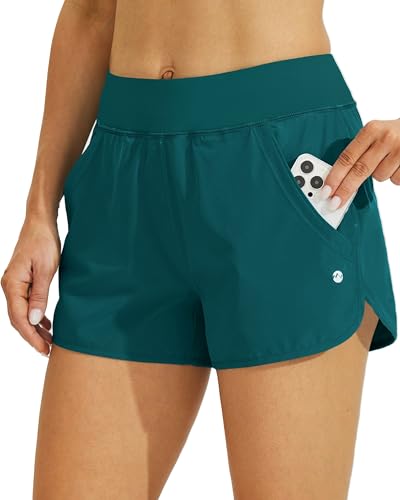 WILLIT Damen 3" Badeshorts Badehose Schwimmen Boardshorts mit Kurzliner Taschen Schnelltrockner UVA Schutz Türkis M WILLIT Damen 3" Badeshorts Badehose Schwimmen Boardshorts mit Kurzliner Taschen Schnelltrockner UVA Schutz Türkis M von WILLIT
