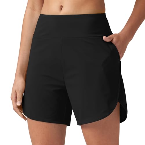 WILLIT Damen Badeshorts UPF50+ Badehose Schwimmhose High Waist Boardshorts Schnelltrocknend mit Taschen Schwarz S WILLIT Damen Badeshorts UPF50+ Badehose Schwimmhose High Waist Boardshorts Schnelltrocknend mit Taschen Schwarz S von WILLIT