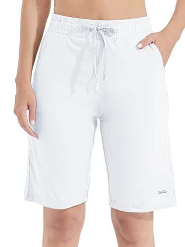 WILLIT Damen Shorts Bermuda Baumwolle Lange Shorts Sporthose Yogahose Fitness Knielange Workout Sommer 10" mit Taschen Weiß M WILLIT Damen Shorts Bermuda Baumwolle Lange Shorts Sporthose Yogahose Fitness Knielange Workout Sommer 10" mit Taschen Weiß M von WILLIT