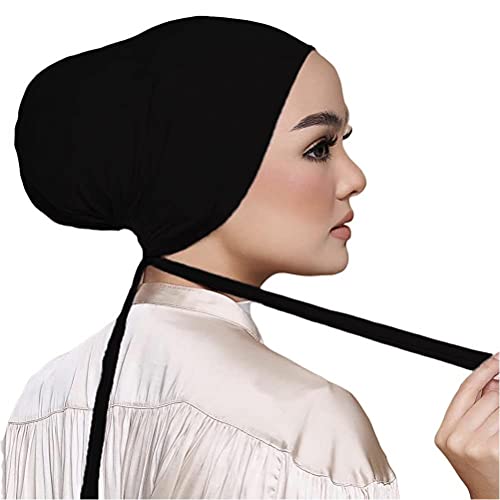 WINBST Baumwolle Frauen Unter Schal Hijab Mütze, Frauen Muslimischen Kopftuch Beanie Knochen Arabischen Motorhaube Skullies Hüte mit Kordelzug von WINBST