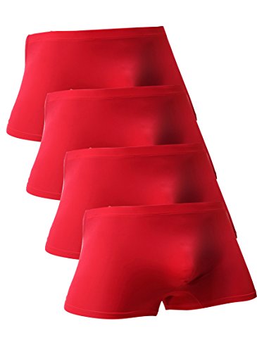 Winday Atmungsaktive Boxer-Bikinis und Slip für Herren, aus Seide, N05 - Rot - X-Large von WINDAY