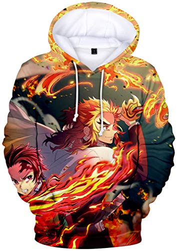 WINKEEY Herren Manga Hoodie Anime Nezuko Cosplay Kapuzenpullover Tanjiro Inosuke Zenitsu Oversized Pulli 3D Druck Fashion Streetwear, 34 XL von WINKEEY