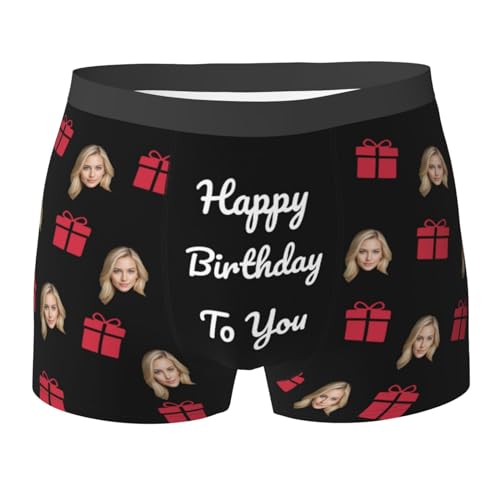 WINKEEY Personalisiert Herren Unterhose Boxershorts Mit Gesicht Foto Geschenke Für Männer Lustige Unterwäsche Personalisierte Geschenke Jahrestag Geschenk Für Ihn Geburtstag Partner Paar Geschenk,4XL von WINKEEY