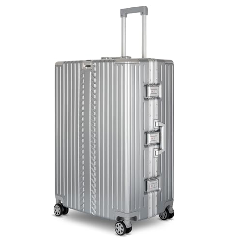 WINLIFE Hartschalen-Reisekoffer XL-75 cm | Großschalen-ABS-Trolley in Silber | TSA-Zahlenschloss | 4X 360°-Doppelspinnerrollen | Teleskopgriff | integrierter Becher- & Taschenhalter WINLIFE Hartschalen-Reisekoffer XL-75 cm | Großschalen-ABS-Trolley in Silber | TSA-Zahlenschloss | 4X 360°-Doppelspinnerrollen | Teleskopgriff | integrierter Becher- & Taschenhalter von WINLIFE