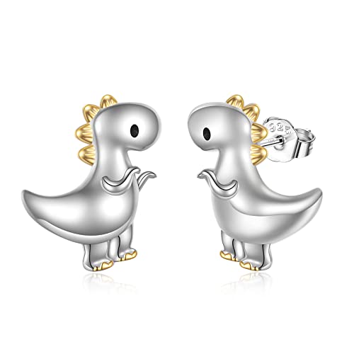 WINNICACA Dinosaurier Ohrringe Hypoallergene Tier Ohrstecker 925 Sterling Silber Schmuck Geschenke für Frauen Teen Mädchen Geburtstag von WINNICACA