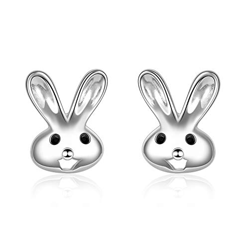 WINNICACA Ohrstecker Hase S925 Sterling Silber Kaninchen Ohrringe Niedliche Tierhasen Schmuck Geschenke für Tochter Teenager Frauen Muttertag von WINNICACA