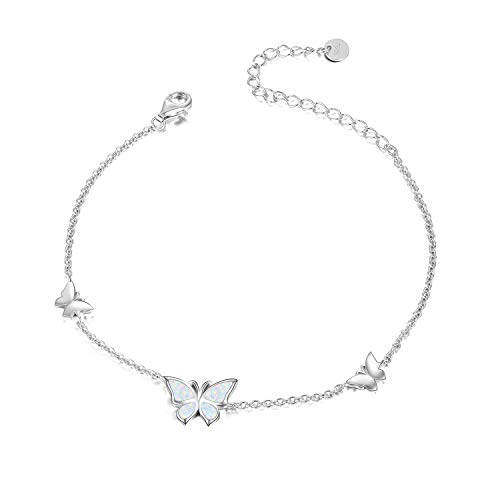 WINNICACA Schmetterling Opal Armband S925 Sterling Silber Weißgold Armreif Schmuck für Frauen Mädchen Geschenke von WINNICACA