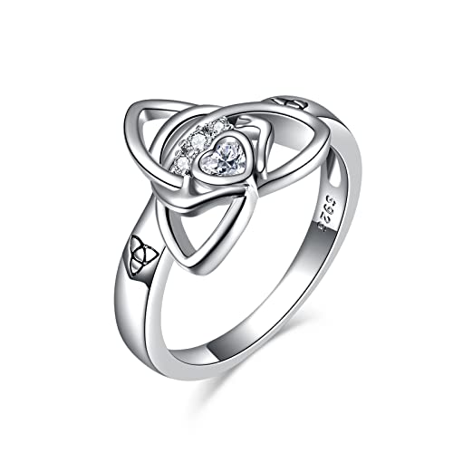 WINNICACA keltisch Knoten Ring Sterling Silber S925 Deman Keltischer Ringe Schmuck Für Frauen Mädchen, Größe 7 von WINNICACA