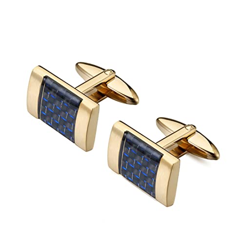 Manschettenknöpfe for Herren, Gold, Herren-Business-Manschettenknöpfe, Manschettenknöpfe, Business, Hochzeit, Party(Color:Blue) von WIPPWER