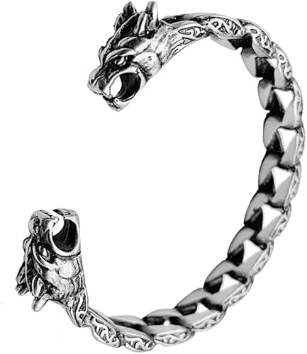 Verstellbarer Armreif aus Sterlingsilber, Damen-Armband aus 925er-Sterlingsilber, Vintage-Stil, offener chinesischer Drache-Manschettenarmreif, Freundschaftsarmband, Sterling-Silber-Schmuck, Geschenke von WIPPWER