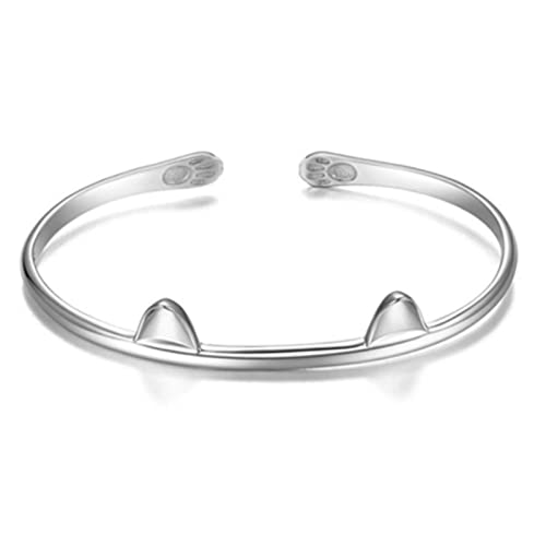 WIPPWER Armband aus massivem Silber, kompatibel mit Damen-Armbändern mit Katzenohren, verstellbares Armband, modischer Hochzeitsschmuck von WIPPWER