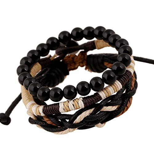 WIPPWER Halskette Männer 8mm Schmuck Holz Mala Geschenk Armband Perlen Armbänder A168 von WIPPWER