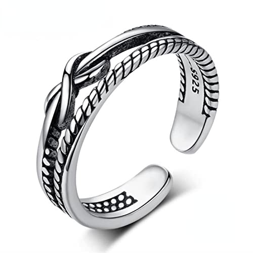 WIPPWER Hohle verstellbare Ringe aus Sterlingsilber, Partyringe for Männer und Frauen von WIPPWER