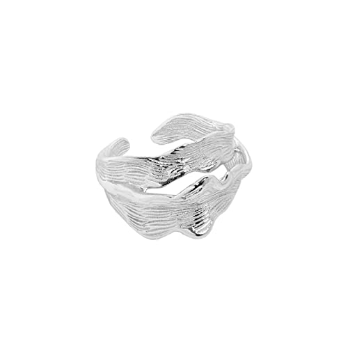 WIPPWER Offene Ringe aus Sterlingsilber, verstellbare Ringe for Herren- und Damenringe(Color:Silver Hjz637) von WIPPWER