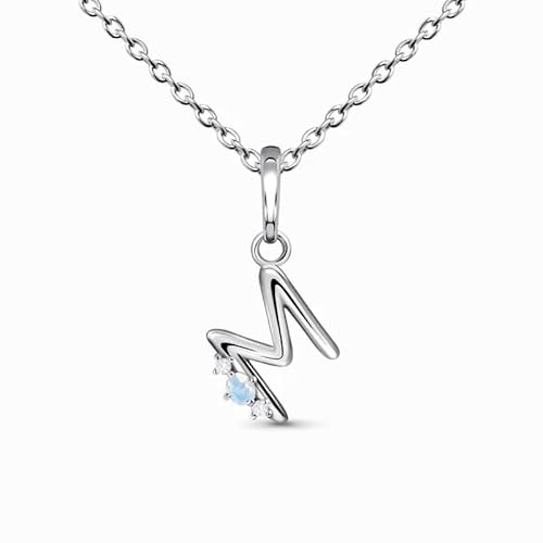 WIPPWER Sterling Silber Buchstaben Charm Halskette Damen Halskette Anhänger Halskette mit Geschenkbox Jude von WIPPWER