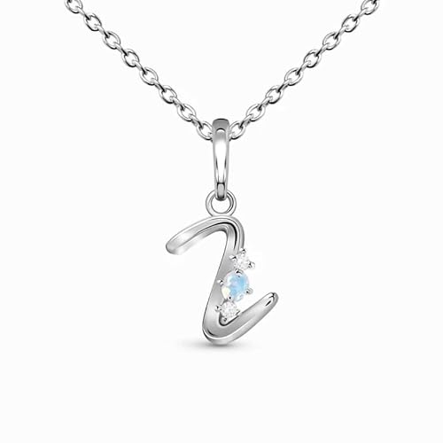 WIPPWER Sterling Silber Buchstaben Charm Halskette Damen Halskette Anhänger Halskette mit Geschenkbox Jude von WIPPWER