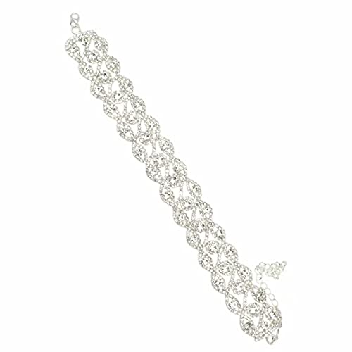 WIPPWER Strass Halsband Schmuck Verstellbares Halsband Silber Halsband for Lady Party Schmuck Frauen und Mädchen NK126(Color:Silver) von WIPPWER