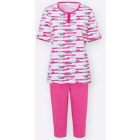 Witt Weiden Damen Capri-Schlafanzug weiß-rosé-bedruckt von Witt
