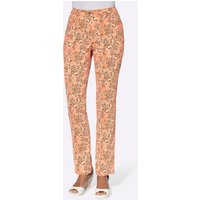 Witt Damen Jeans, apricot-braun-bedruckt von Witt