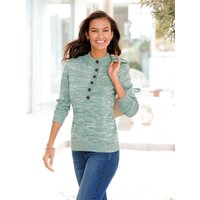 Witt Damen Langarm-Pullover, jade-ecru-meliert von Witt